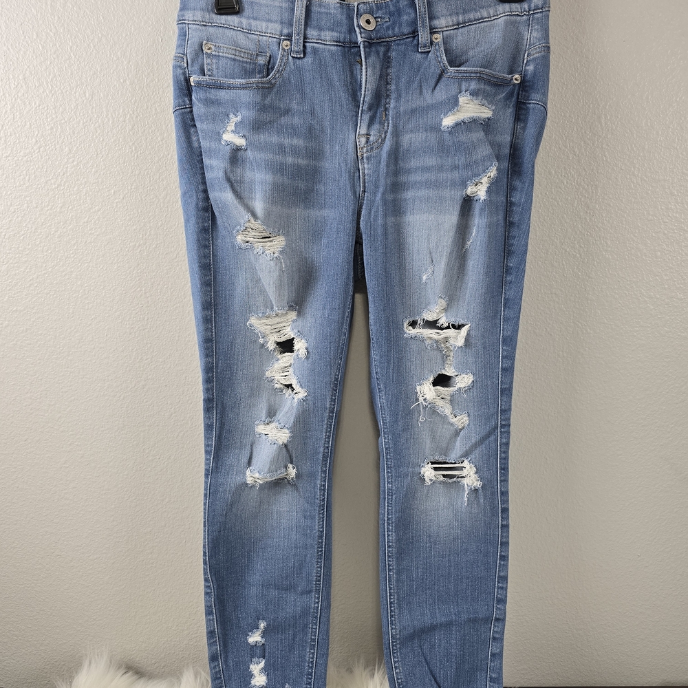 Torrid Medium Blue Straight Leg Jeans with Rips - Picture 16 of 16